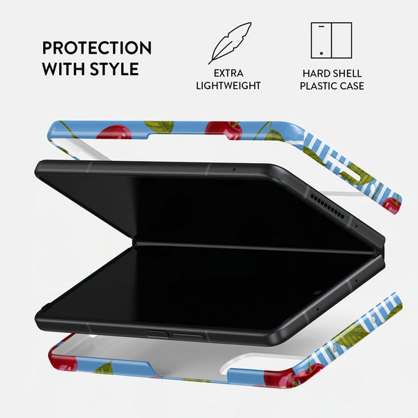 【BURGA】さくらんぼう&ストライプ柄☆Sweet Moment☆機種各種 Sweet Moment - Samsung Galaxy Z Fold 4 Case | BURGA