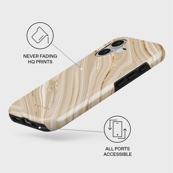 【新品】BURGA マーブルデザイン ハードケース　iPhone17 ベージュ Full Glam - Beige iPhone 17 Pro Case | BURGA