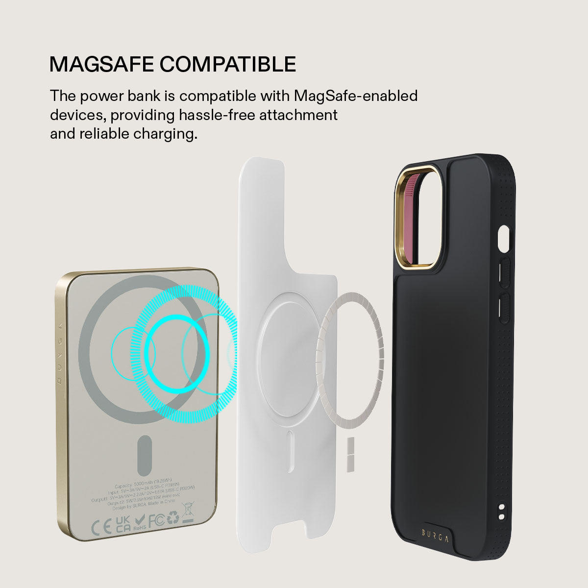 Magnetic - MagSafe Compatible Wireless Powerbank - 5000mAh