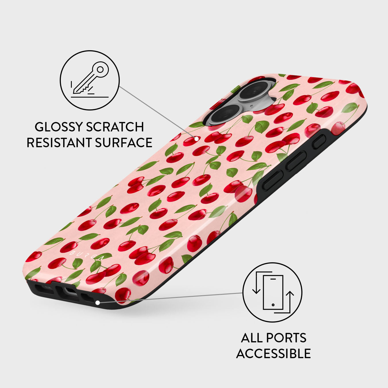 Afternoon Treat - Cherry iPhone 16 Plus Case | BURGA Afternoon Treat - Cherry iPhone 16 Plus Case | BURGA