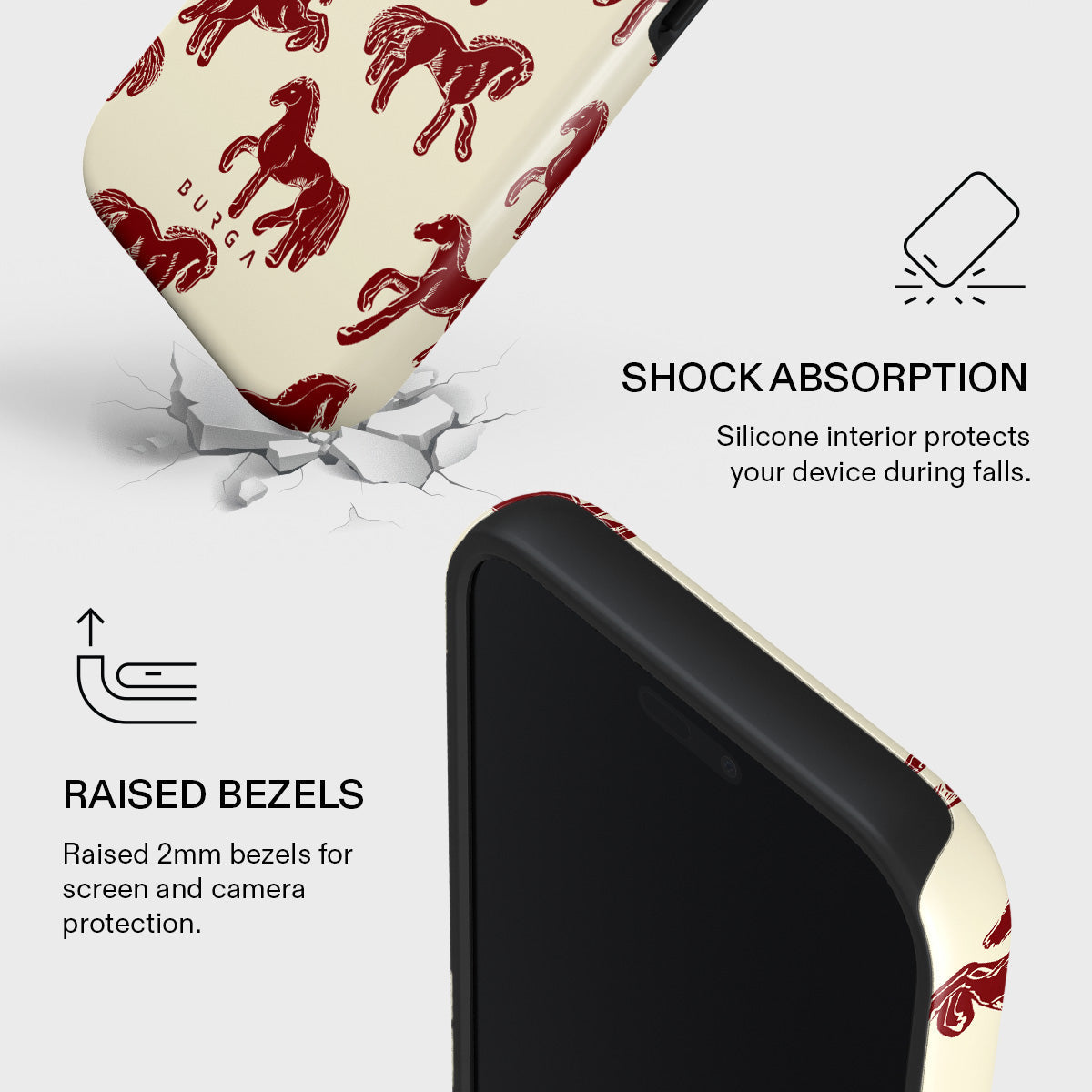 iPhone17 BURGA 馬柄 ハードケース ピンク Lucky Charm - iPhone 17 Pro Max Case | BURGA