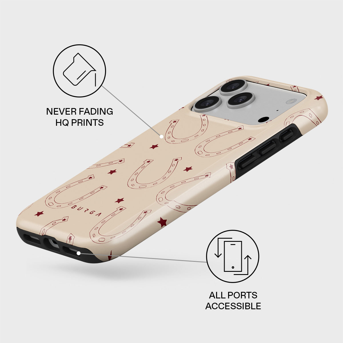 【新品】BURGA マーブルデザイン ハードケース　iPhone17 ベージュ Full Glam - Beige iPhone 17 Case | BURGA