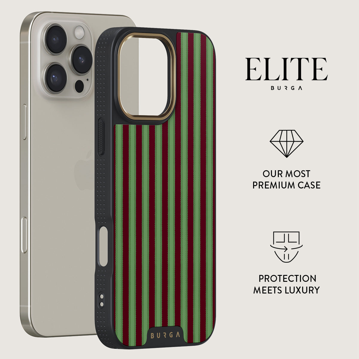 【BURGA】Elite MagSafe Mirror iPhone 16ケース BURGA iPhone 16 Pro / 16 Pro Max Temptation Elite Mirror Gold Tough Ma