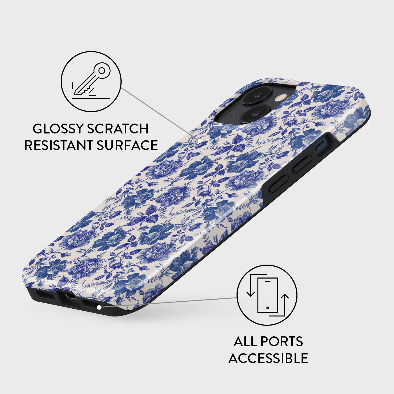 BURGA フラワーパターン iPhone13ケース Orchid - iPhone 13 Case | BURGA