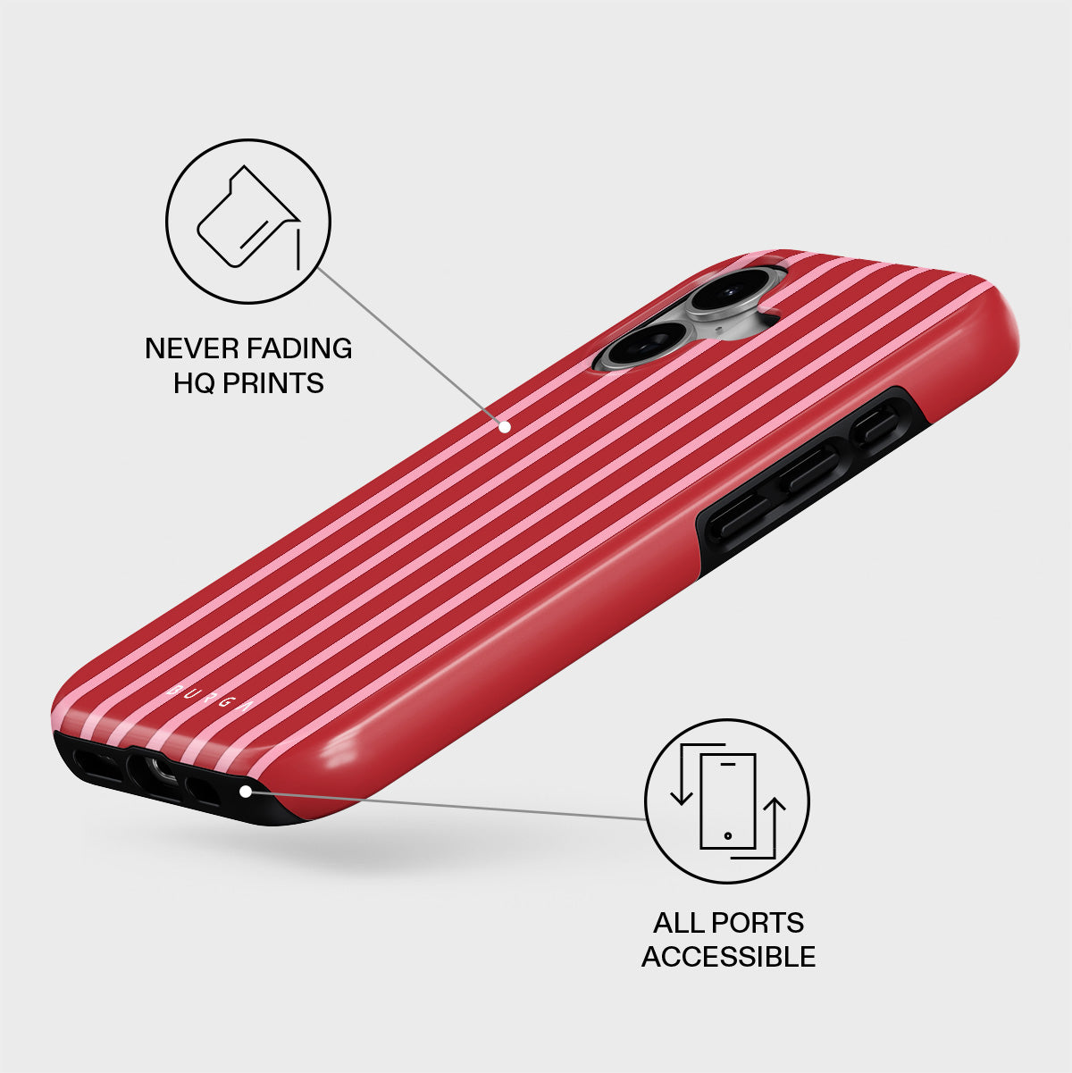 BURGA ハートデザイン iPhone 17 ケース BURGA ハートデザイン iPhone
