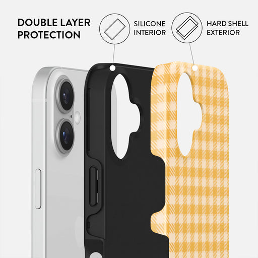 Tuscan Sun - Yellow Plaid iPhone 16 Case 2
