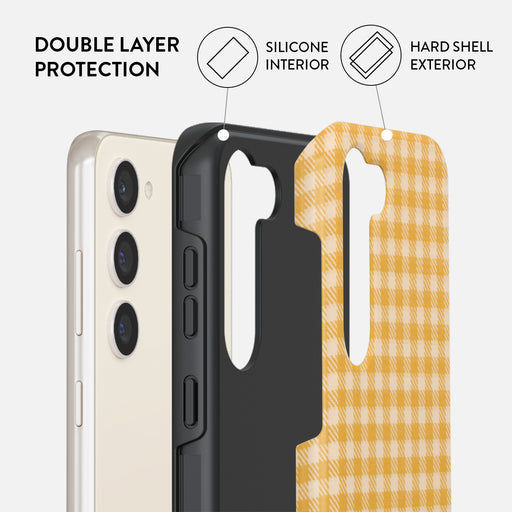 Tuscan Sun - Yellow Plaid Samsung Galaxy S23 Plus Case 6