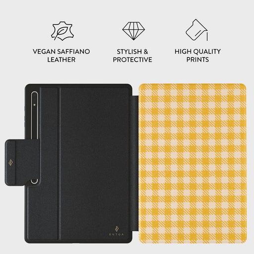 Tuscan Sun - Yellow Plaid Samsung Galaxy Tab S8 Ultra Case 2