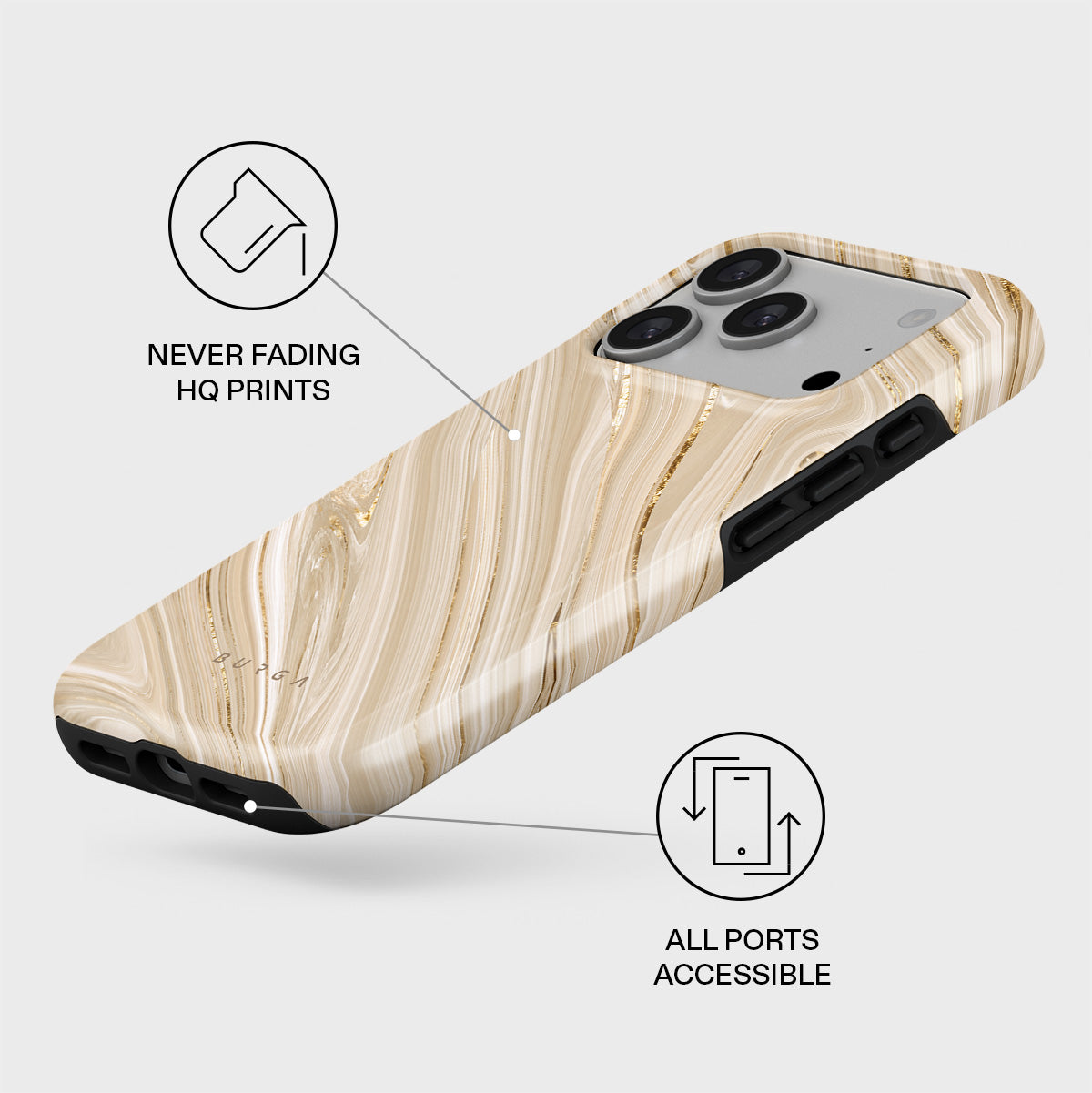 Full Glam - Beige iPhone 17 Pro Case | BURGA