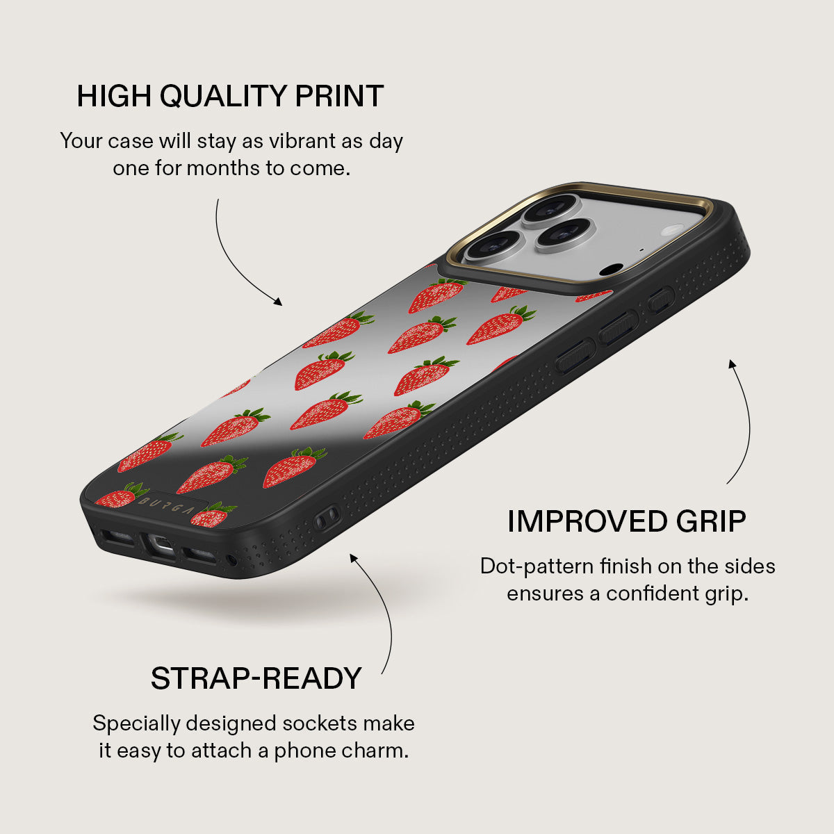 【新品】BURGA iPhone 17proMAXケース BURGA チェリー柄 Cherry - iPhone 17 Pro Max Case | BURGA