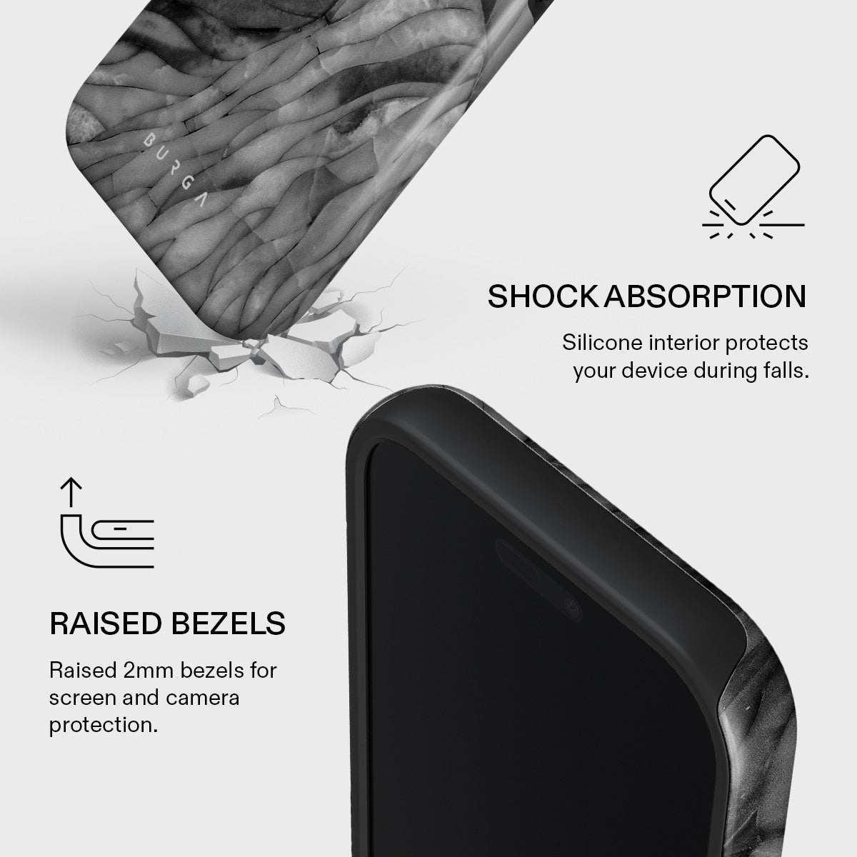 新品）BURGA シルバー iPhone17ケース　高級ライン First Expedition - Gray iPhone 17 Pro Case | BURGA
