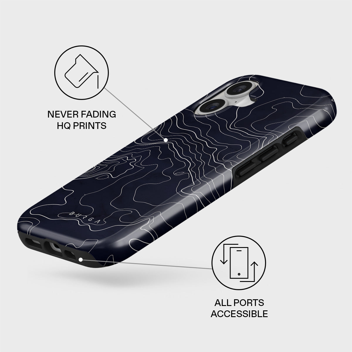 Drifting Shores - Line Art iPhone 17 Case | BURGA