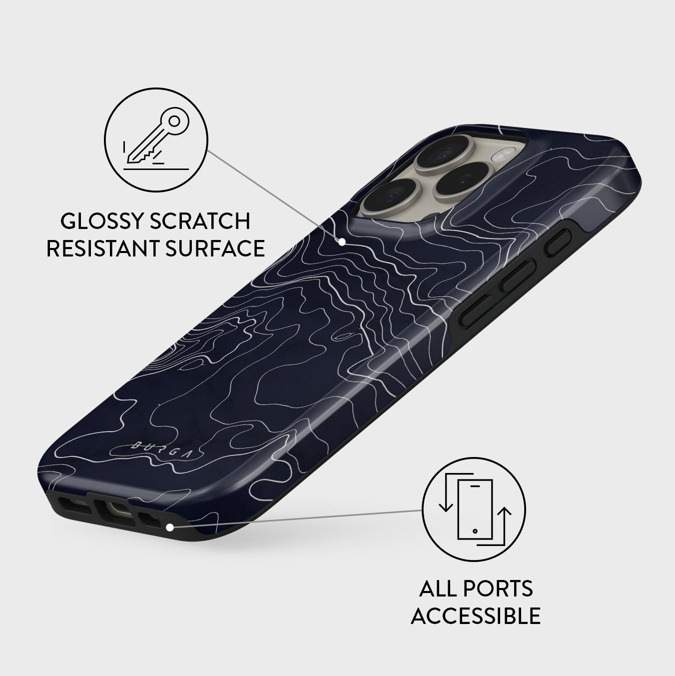 Drifting Shores - Line Art iPhone 16 Pro Max Case | BURGA