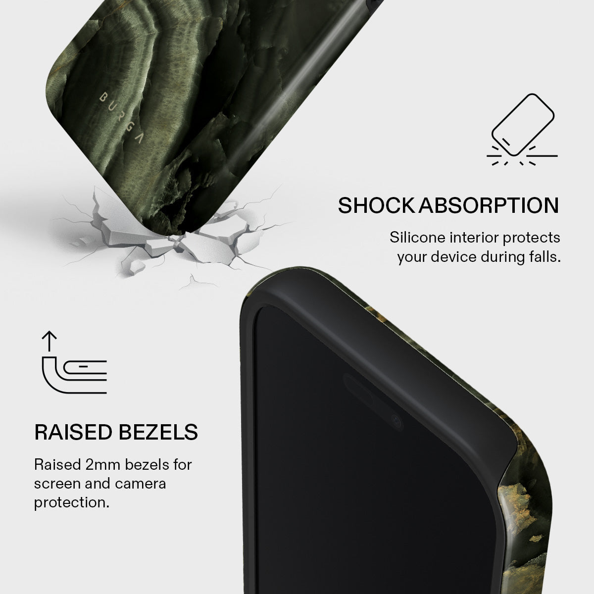 Misty Forest - Green Marble iPhone 17 Pro Case | BURGA