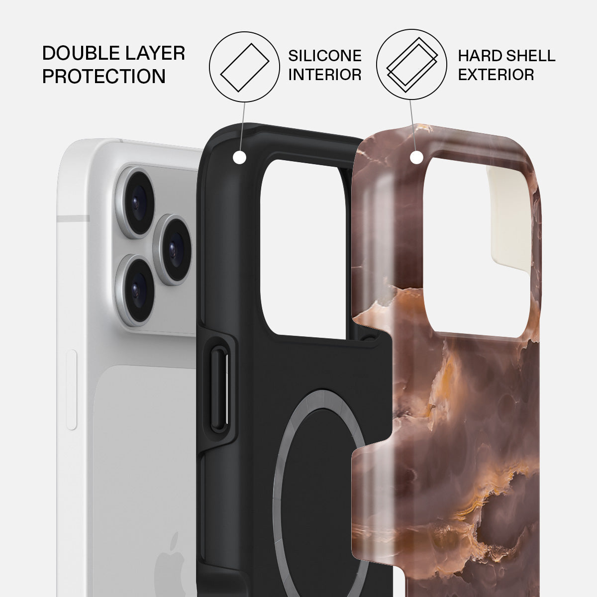 Fire Wood - Brown Marble iPhone 17 Pro Max Case | BURGA