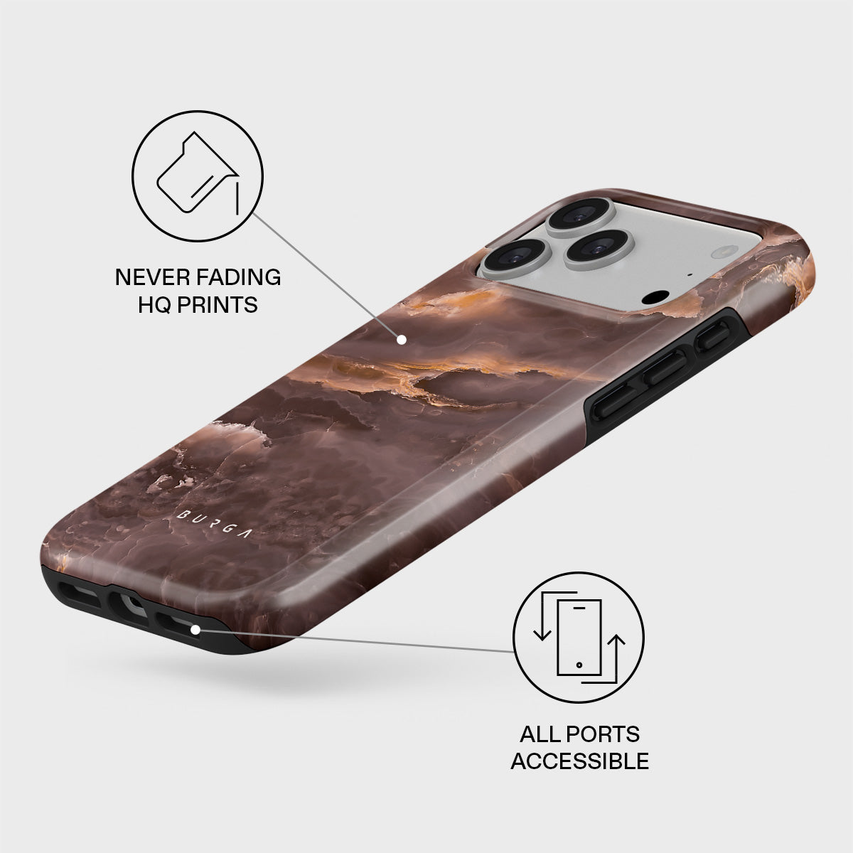 Fire Wood - Brown Marble iPhone 17 Pro Max Case | BURGA