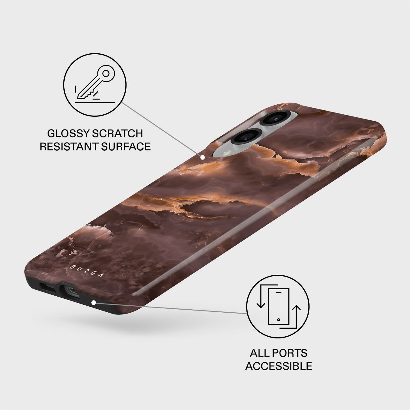 Fire Wood - Brown Marble Samsung Galaxy S25 Edge Case