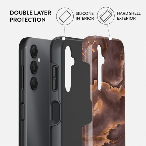 Fire Wood - Brown Marble Samsung Galaxy A25 Case 2
