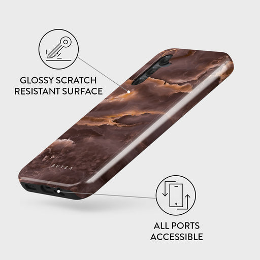 Fire Wood - Brown Marble Samsung Galaxy A25 Case 3