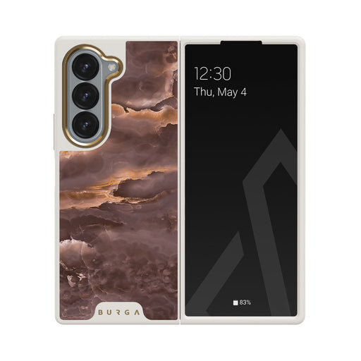 Fire Wood - Brown Marble Samsung Galaxy Z Fold 6 Case Fire Wood - Brown Marble Samsung Galaxy Z Fold 6 Case