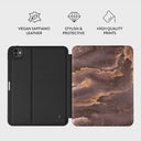 Fire Wood - Brown Marble iPad Pro 11 (7th Gen) Case 3