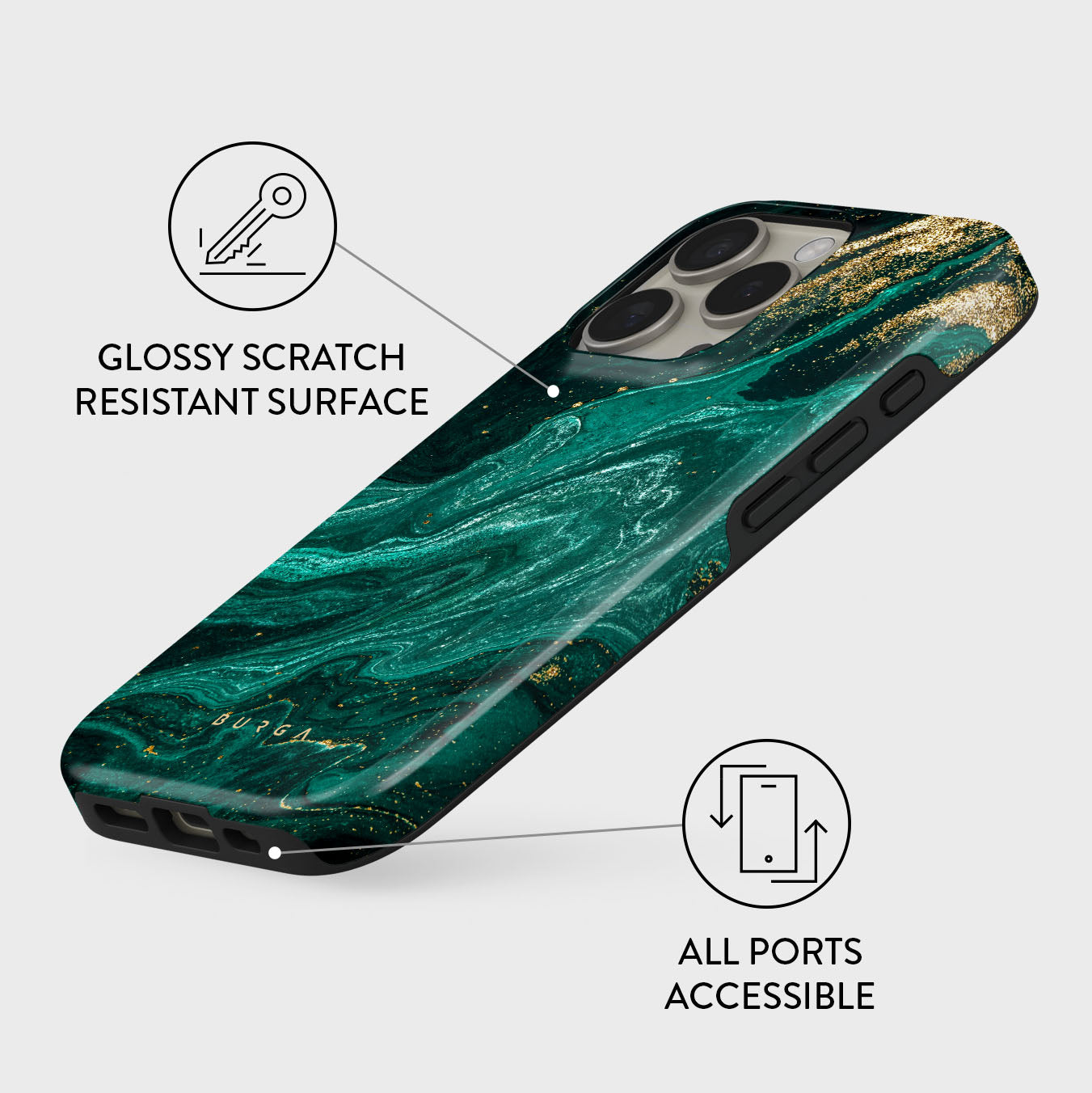 BURGA ELITE iPhone 16 Pro Max ケース　新品 Emerald Pool - Elegant iPhone 16 Pro Max Case | BURGA