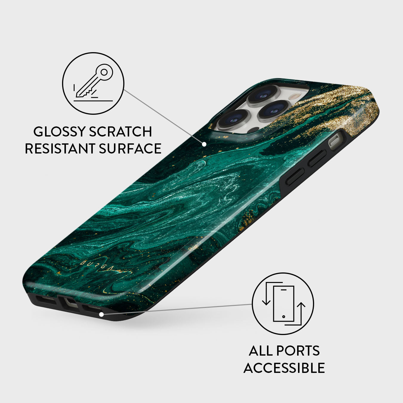 Emerald Pool - Elegant iPhone 13 Pro Case | BURGA