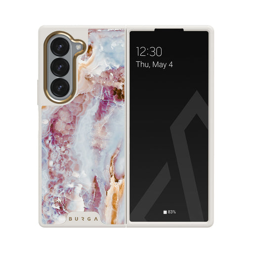 Frozen Leaves - Cute Marble Samsung Galaxy Z Fold 6 Case