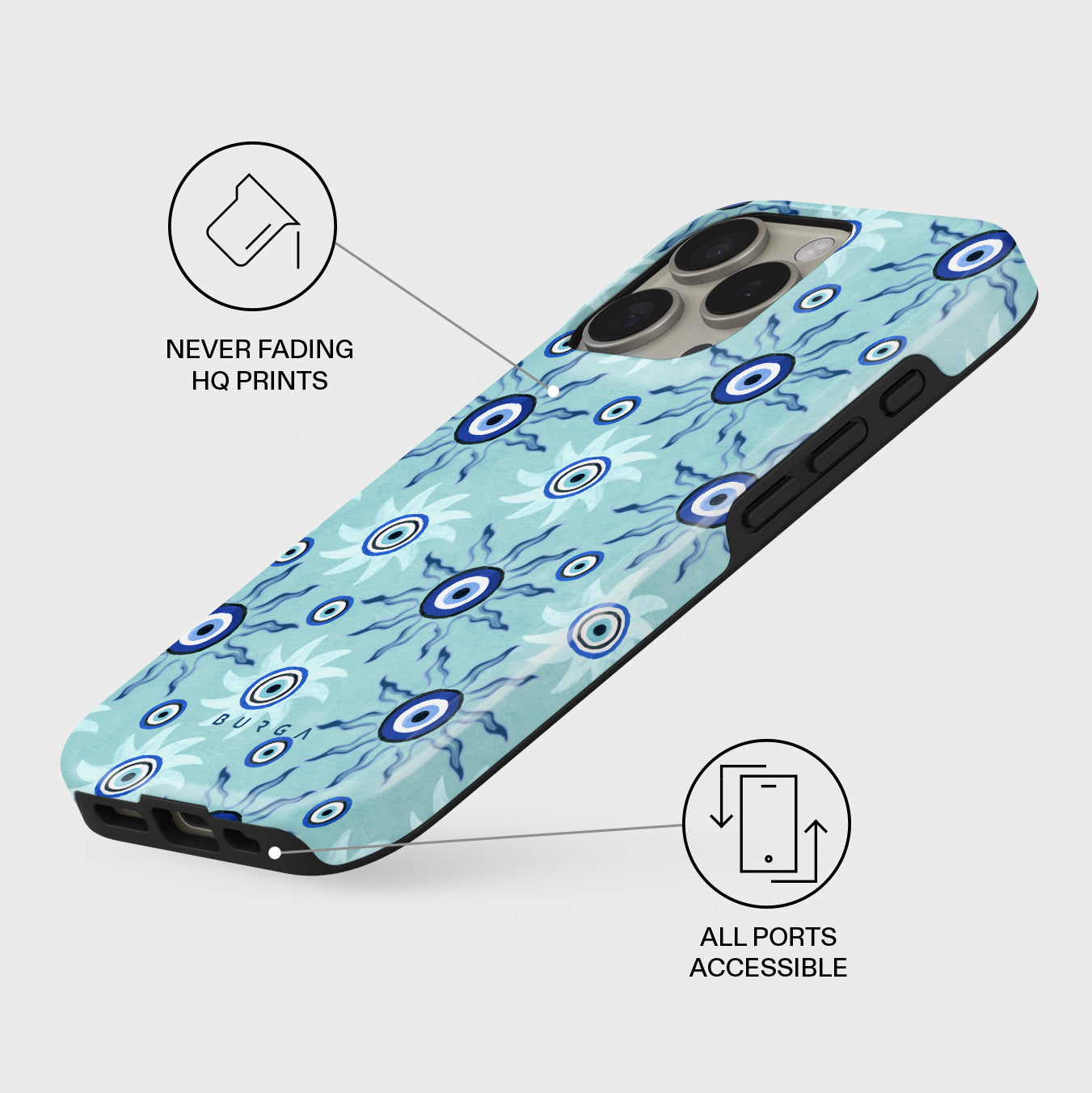 iPhone 16 Pro Max Case, Blue Gaze | BURGA