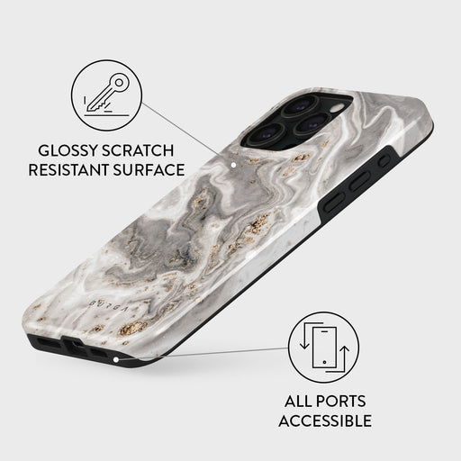 Snowstorm - Grey Marble iPhone 15 Pro Case 7