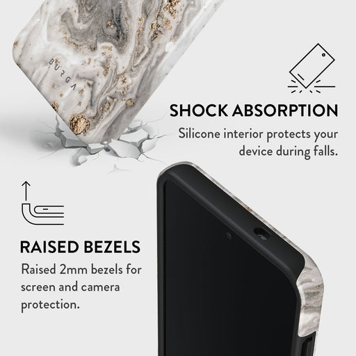 Snowstorm - Grey Marble Samsung Galaxy S25 Plus Case 4
