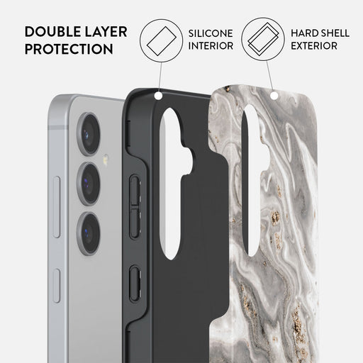 Snowstorm - Grey Marble Samsung Galaxy S24 Case 6