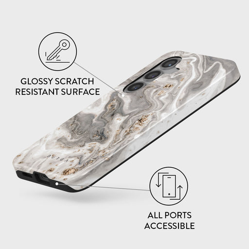 Snowstorm - Grey Marble Samsung Galaxy S24 Case 7