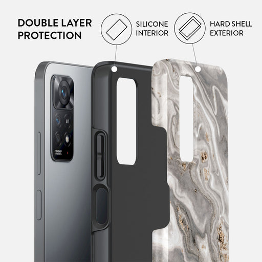 Snowstorm - Grey Marble Xiaomi Redmi Note 11 Pro Case 2