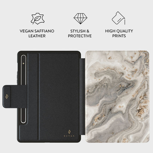Snowstorm - Grey Marble Samsung Galaxy Tab S9 FE Case 2