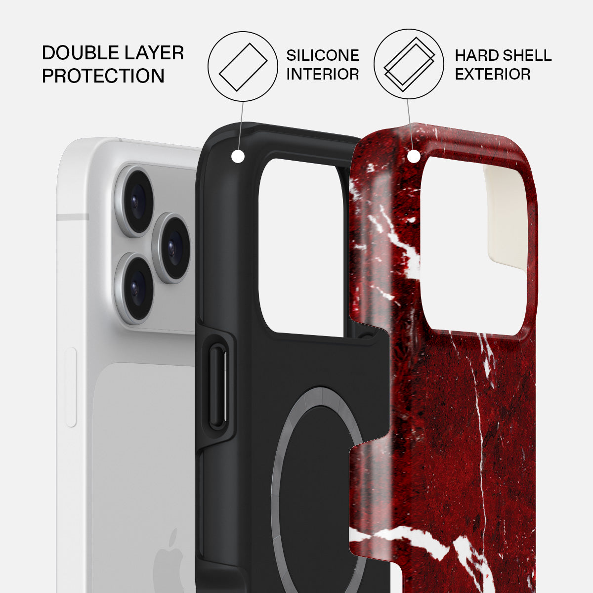 Iconic Red Ruby - Marble iPhone 17 Pro Max Case | BURGA