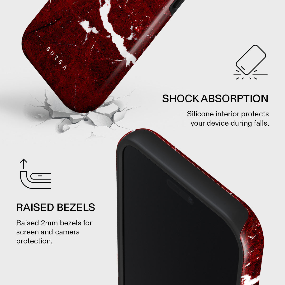 Iconic Red Ruby - Marble iPhone 17 Pro Max Case | BURGA