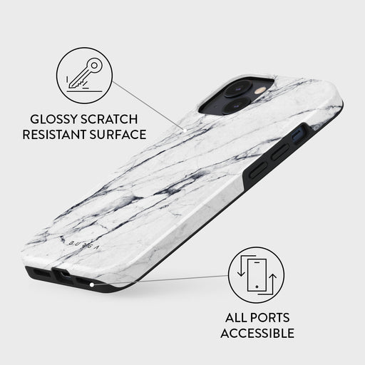 Satin White - Marble iPhone 15 Case 7
