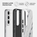 Satin White - Marble Samsung Galaxy S22 Case 6