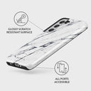 Satin White - Marble Samsung Galaxy S22 Case 7