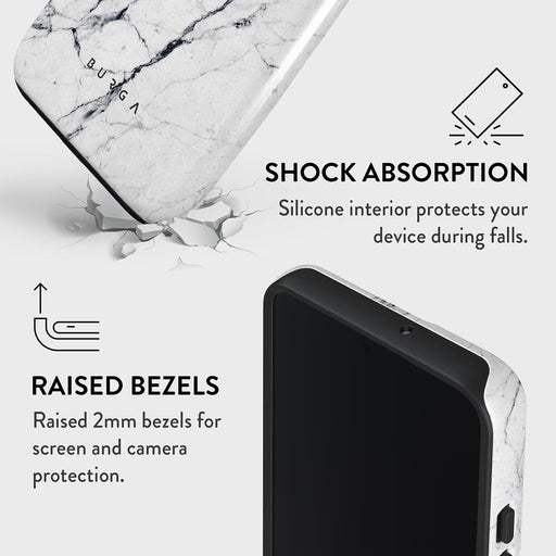 Satin White - Marble Samsung Galaxy S22 Case 8