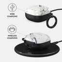 Satin White - Marble Samsung Galaxy Buds FE Case 3