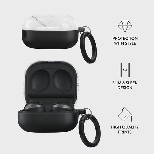 Satin White - Marble Samsung Galaxy Buds FE Case 4