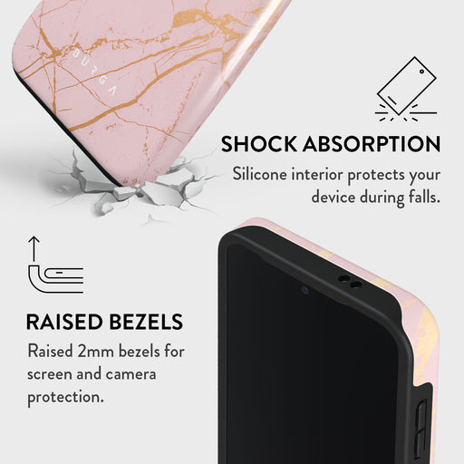 Peachy Gold - Pink Marble Samsung Galaxy S24 FE Case 4
