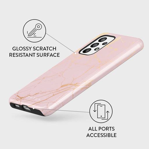 Peachy Gold - Pink Marble Samsung Galaxy A23 4G / 5G Case 3