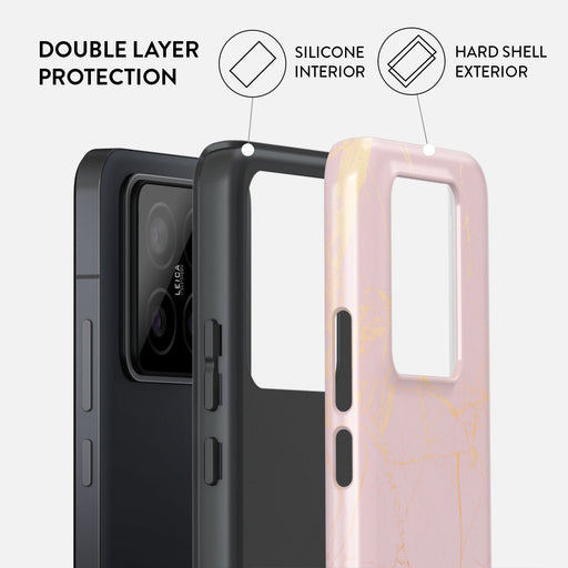 Peachy Gold - Pink Marble Xiaomi 14 Case 2