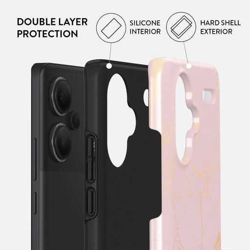 Peachy Gold - Pink Marble Xiaomi Redmi Note 13 Pro+ 5G Case 2