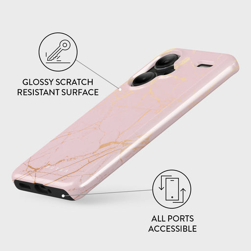 Peachy Gold - Pink Marble Xiaomi Redmi Note 13 Pro+ 5G Case 3