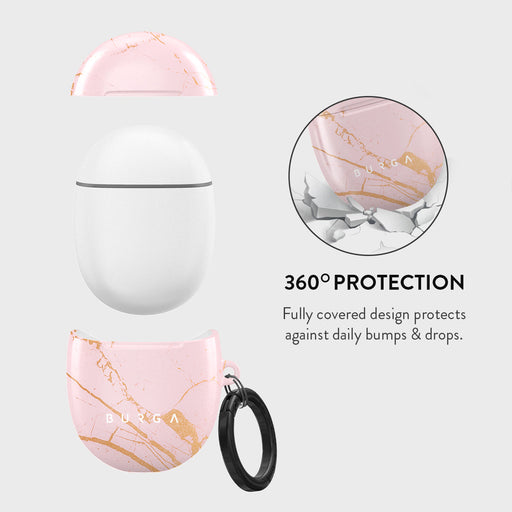 Peachy Gold - Pink Marble Google Pixel Buds Pro 2 Case 2