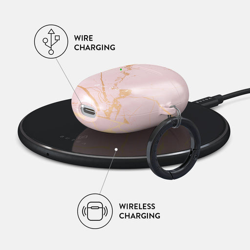 Peachy Gold - Pink Marble Google Pixel Buds Pro 2 Case 3